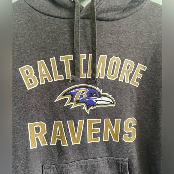NFL Fanatics Baltimore Ravens Grey Heavy Hooded Sweatshirt SZ M - Picture 4 of 5